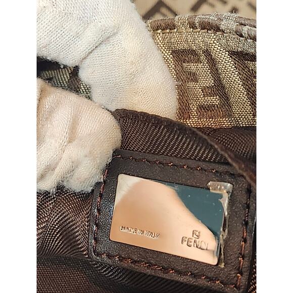 Fendi Vintage Zucchino Zucca Canvas Crossbody Bag Brown FF logo Messenger - Picture 14 of 15